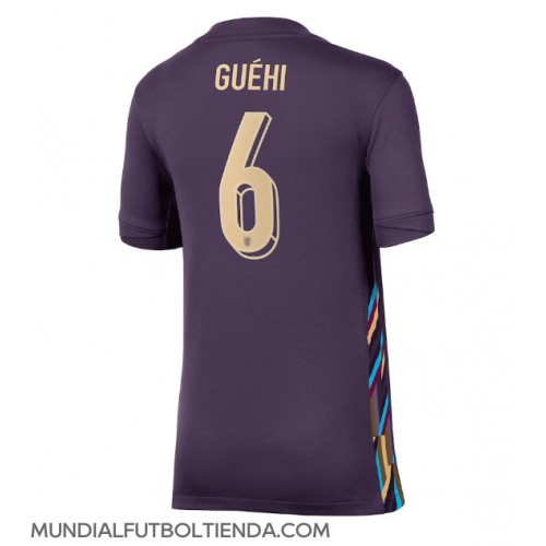 Camiseta Inglaterra Marc Guehi #6 Segunda Equipación Replica Eurocopa 2024 para mujer mangas cortas